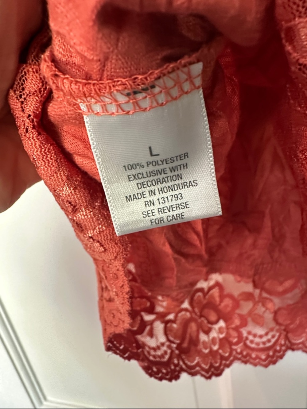 Dress Barn Orange/Rust Red Lace-Trim Cami Tank Top Size Large - Picture 5 of 8